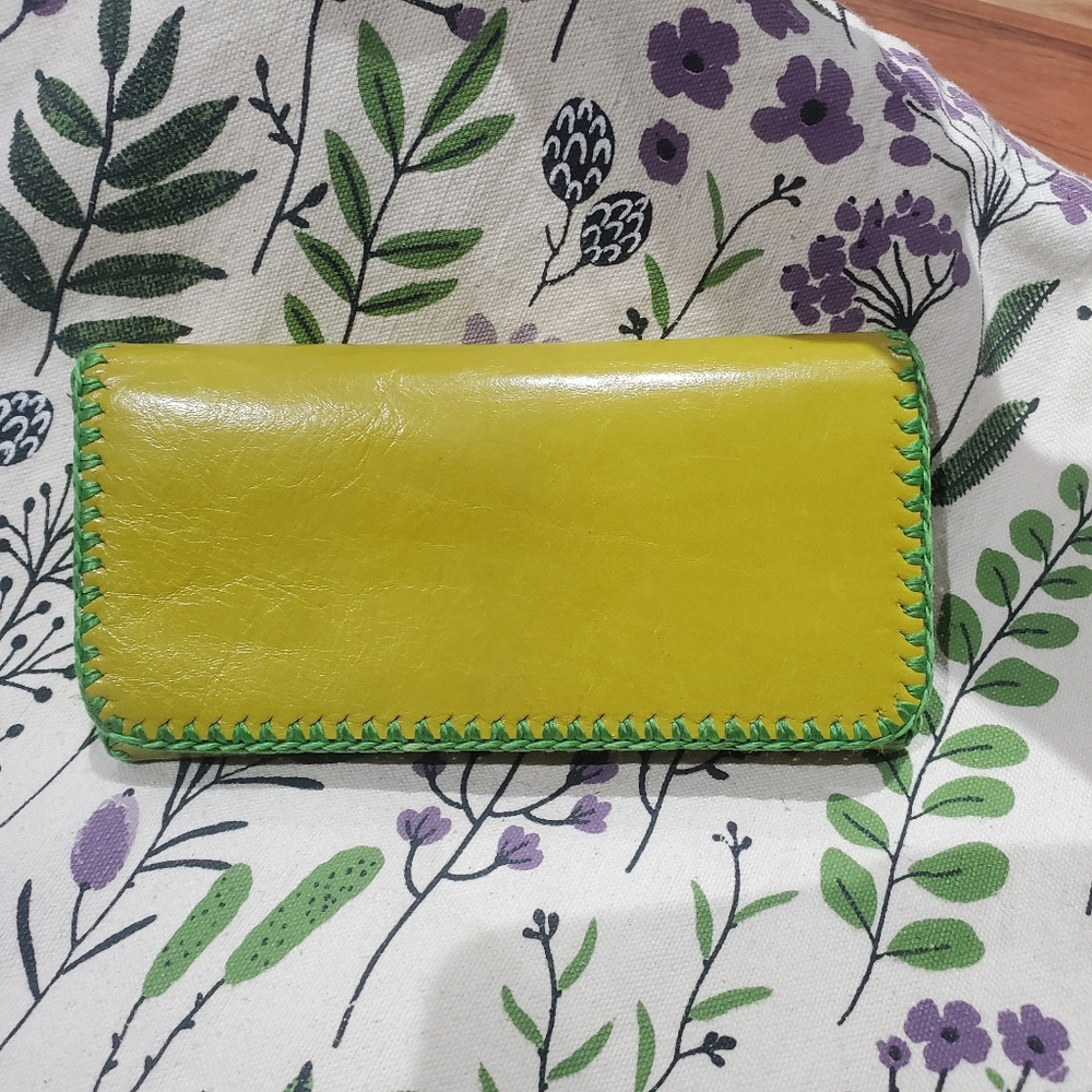 Vintage Lime Full Leather Card And Coin Wallet